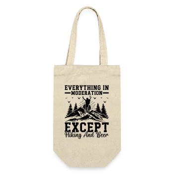 Everything In Moderation Except Hiking and Beer - Geschenkbeutel für Flaschen - Natur - Vorne