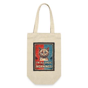 Katze Ich Bin gegen Morgende Allergisch - Geschenkbeutel für Flaschen - Natur - Vorne