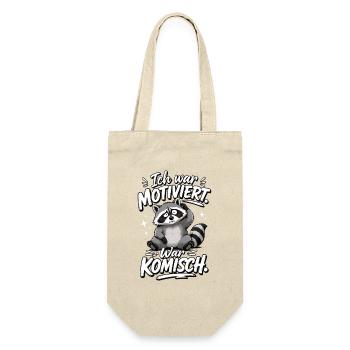 Ich war motiviert Jetzt komisch Waschbär Spruch - Geschenkbeutel für Flaschen - Natur - Vorne