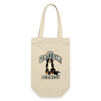 Unser sanfter Riesen-Berner Sennenhund Familienstolz - Geschenkbeutel für Flaschen - Natur - Vorne