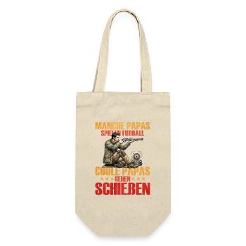 Manche Papas Coole Papas - Geschenkbeutel für Flaschen - Natur - Vorne