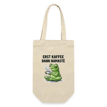 Namaste Yoga Frosch Meditation Humor - Geschenkbeutel für Flaschen - Natur - Vorne
