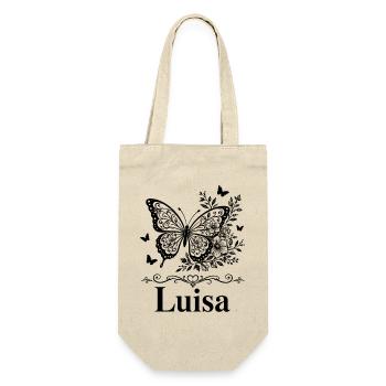Luisa First Name Butterfly Floral Gift - Gift Bag for Bottles - nature - Front