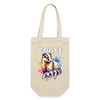 Coati Mädchen Nasenbär - Geschenkbeutel für Flaschen - Natur - Vorne