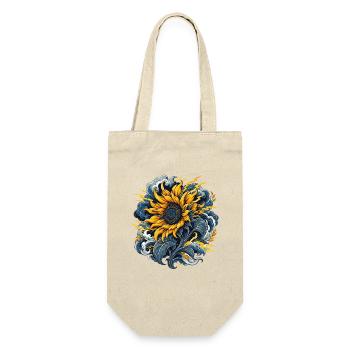 Sunflower in Storm Lightning Clouds - Gift Bag for Bottles - nature - Front