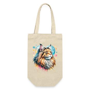 Maine Coon - Geschenkbeutel für Flaschen - Natur - Vorne
