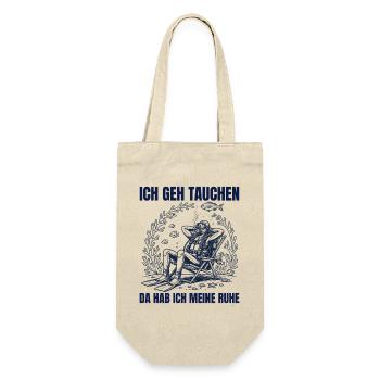 Tauchen Da Hab ich Meine Ruhe Entspannter Taucher - Geschenkbeutel für Flaschen - Natur - Vorne