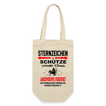 Schütze Sternzeichen Horoskop Aszendent Perfekt - Geschenkbeutel für Flaschen - Natur - Vorne
