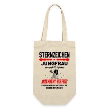 Jungfrau Sternzeichen Horoskop Aszendent Perfekt - Geschenkbeutel für Flaschen - Natur - Vorne