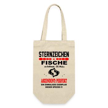 Fische Sternzeichen Horoskop Aszendent Perfekt - Geschenkbeutel für Flaschen - Natur - Vorne