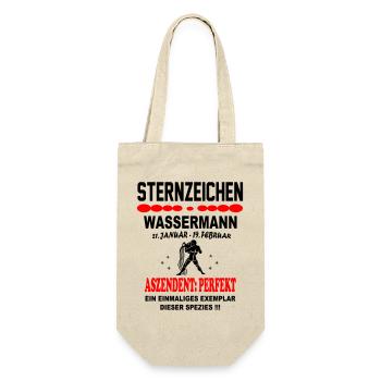 Wassermann Sternzeichen Horoskop Aszendent Perfekt - Geschenkbeutel für Flaschen - Natur - Vorne
