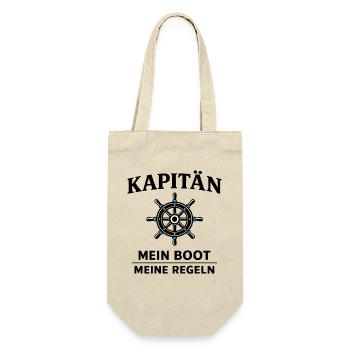 Kapitän – Mein Boot, meine Regeln für Skipper - Geschenkbeutel für Flaschen - Natur - Vorne