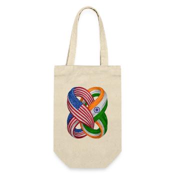 Drapeaux des États-Unis et de l’Inde - Sac à bouteille - nature - Devant