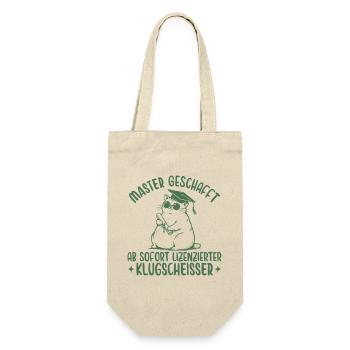 Master Abschluss Katze Lizenzierter Klugscheißer - Geschenkbeutel für Flaschen - Natur - Vorne