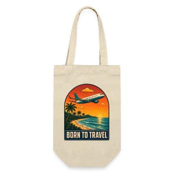 Né pour voyager sur Palm Sea Beach en avion - Sac à bouteille - nature - Devant