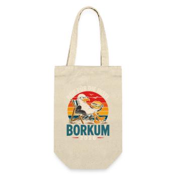 Borkum Insel Relax 2026 - Geschenkbeutel für Flaschen - Natur - Vorne