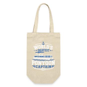 World's Okayest Pontoon Captain Boating Quote - Gift Bag for Bottles - nature - Front