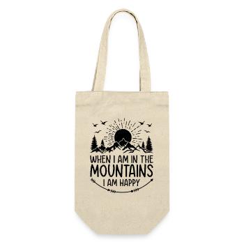 When I am in the mountains I am happy - Mountain H - Gift Bag for Bottles - nature - Front