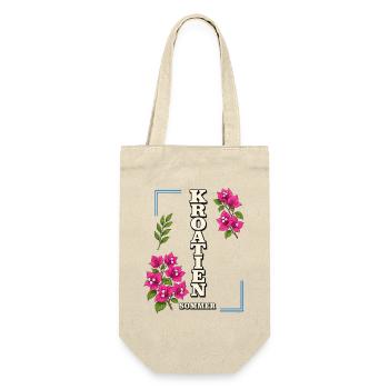 Kroatien Sommer mit Bougainvillea-Blüten - Geschenkbeutel für Flaschen - Natur - Vorne