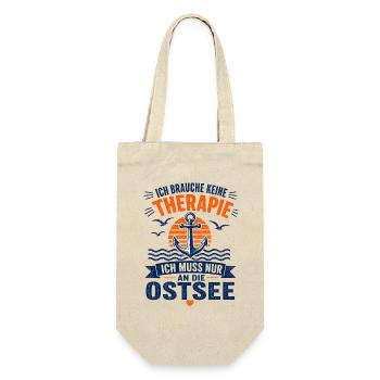 Ich brauche keine Therapie ich muss an die Ostsee - Geschenkbeutel für Flaschen - Natur - Vorne
