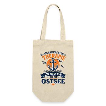 Ich brauche keine Therapie ich muss an die Ostsee - Geschenkbeutel für Flaschen - Natur - Vorne