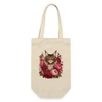 Cat in a wreath of flowers - Gift Bag for Bottles - nature - Front