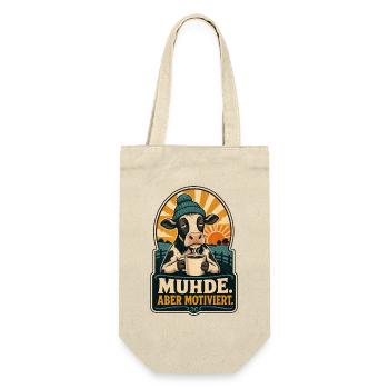 Muhde Aber Motiviert Kuh Shirt - Geschenkbeutel für Flaschen - Natur - Vorne