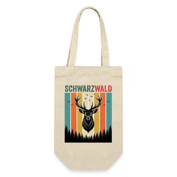 Ein Hirsch im Wald mit Vögel Natur Schwarzwald - Geschenkbeutel für Flaschen - Natur - Vorne
