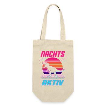 Nachts aktiv – Retro Dinosaurier im Neonlook - Geschenkbeutel für Flaschen - Natur - Vorne