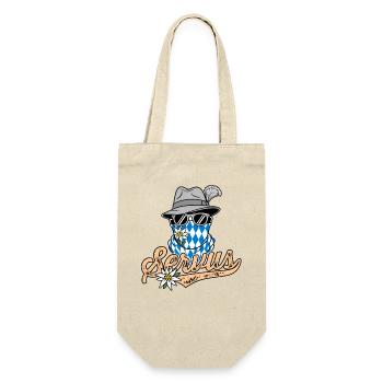 Homme bavarois à lunettes et chapeau bavarois Servus - Sac à bouteille - nature - Devant