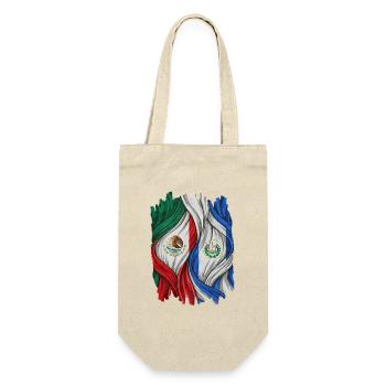 Proud of the flags of Mexico and El Salvador - Gift Bag for Bottles - nature - Front