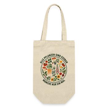Alle Pflanzen sind essbar - Manche nur ein mal - Geschenkbeutel für Flaschen - Natur - Vorne