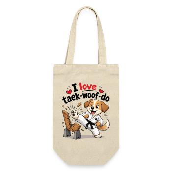 I Love Taek-woof-do Martial Arts Puppy - Gift Bag for Bottles - nature - Front