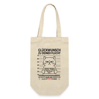 Lustiges Abschiedsgeschenk Kollegen - Geschenkbeutel für Flaschen - Natur - Vorne