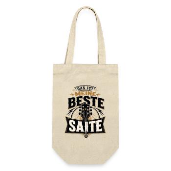 Gitarre - Das ist meine beste Saite - Geschenkbeutel für Flaschen - Natur - Vorne