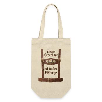 Meine Lederhose ist in der Wäsche Bayern Sprüche - Geschenkbeutel für Flaschen - Natur - Vorne