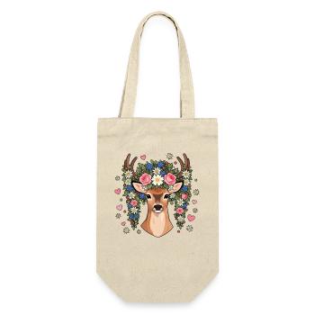 Hirsch Edelweiss Hearts Folk Festival Traditional Costumes - Gift Bag for Bottles - nature - Front