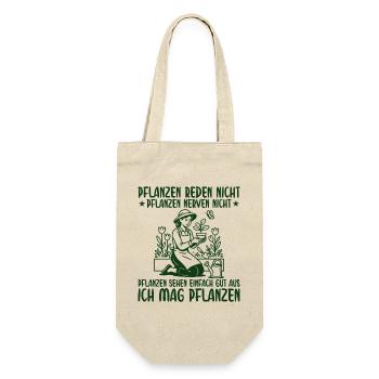 Pflanzen Nerven nicht Retro Gärtnerin - Geschenkbeutel für Flaschen - Natur - Vorne