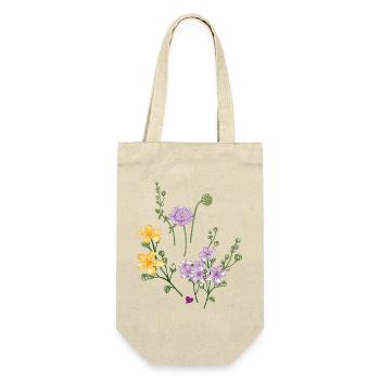 Gartenblumen  - Geschenkbeutel für Flaschen - Natur - Vorne