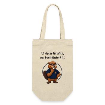 Benno Biber Banker - Bonität - Geschenkbeutel für Flaschen - Natur - Vorne