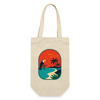 Tropical coastal panorama with toucan - Gift Bag for Bottles - nature - Front