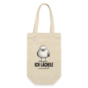  Ich Lächele Innerlich Lustiger Mürrischer Vogel - Geschenkbeutel für Flaschen - Natur - Vorne