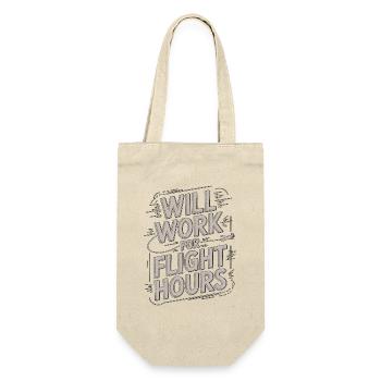Private Pilot Will Work For Aviation Enthusiast - Gift Bag for Bottles - nature - Front