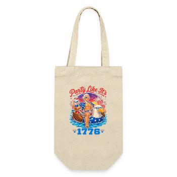 Celebrate like in 1776 – Thomas Jefferson, Jul 4 - Gift Bag for Bottles - nature - Front