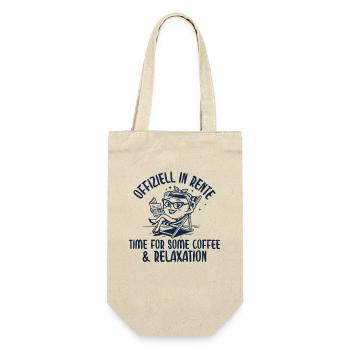 Offiziell in Rente Zeit für Kaffee - Geschenkbeutel für Flaschen - Natur - Vorne