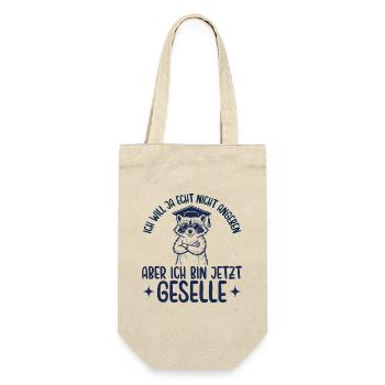 Geselle Will ja nicht angeben Ausbildung bestanden - Geschenkbeutel für Flaschen - Natur - Vorne