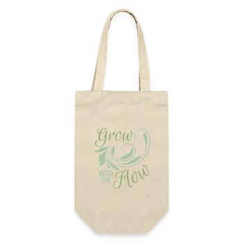Grow With The Flow | Positive Botanical Motivation - Gift Bag for Bottles - nature - Front