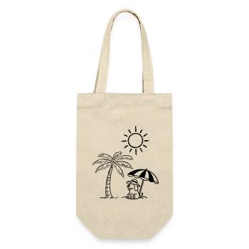 Drôle de design de chien sur la plage - Sac à bouteille - nature - Devant