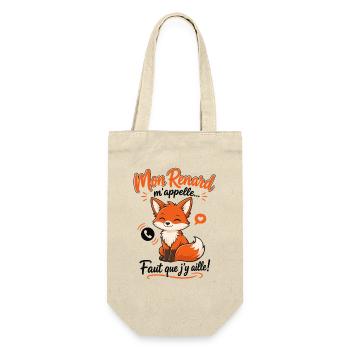 Mein Fuchs Ruft Mich An, Ich Muss Gehen. Zitat - Geschenkbeutel für Flaschen - Natur - Vorne