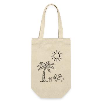 Un design drôle avec un chat sur la plage - Sac à bouteille - nature - Devant